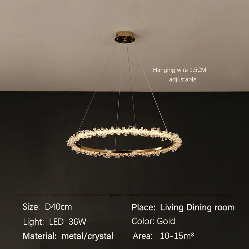 Nordic Crystal Halo Chandelier