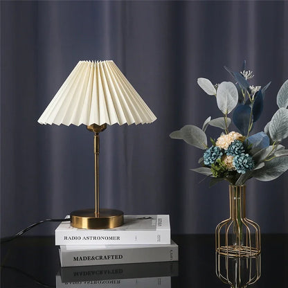 DecorBites™ Adjustable Pleated Table Lamps: Modern Nordic Retro LED Desk Lamp for Living Room, Bedroom.