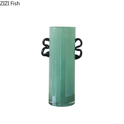 DecorBites™ Emerald Green Glass Vase Hydroponics Plant Pots Floral Room Decor