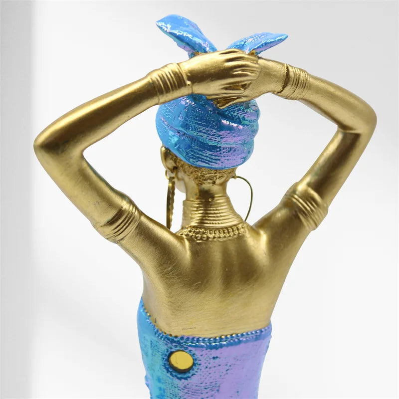 Gold Tribal Resin Statue