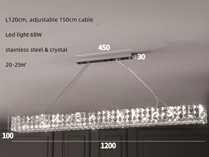 DecorBites™ Crystal LED Chandelier: Modern Luxury Chrome Steel & Clear K9 Crystal Lighting