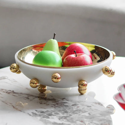DecorBites™ Geometric Sphere Fruit Bowl Round Tray Home Decoration Storage Container