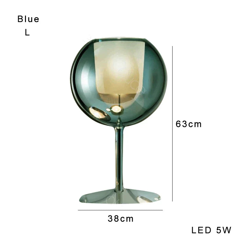 Gold Chrome Glass Table Lamp