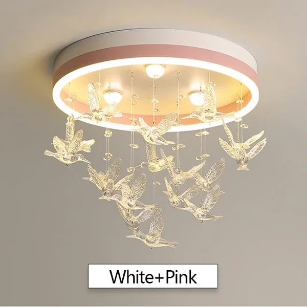 DecorBites™ Kids' Modern Crystal LED Chandelier Ceiling Lamp, Bedroom Lighting Fixture