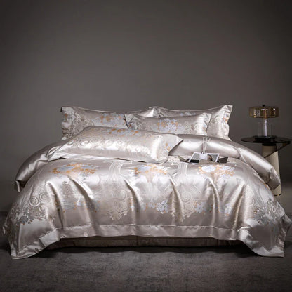 DecorBites™ Damask Jacquard Egyptian Cotton Luxury Bedding Set
