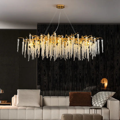 DecorBites™ Crystal Tassel Ceiling Chandelier for Luxurious Home Decor