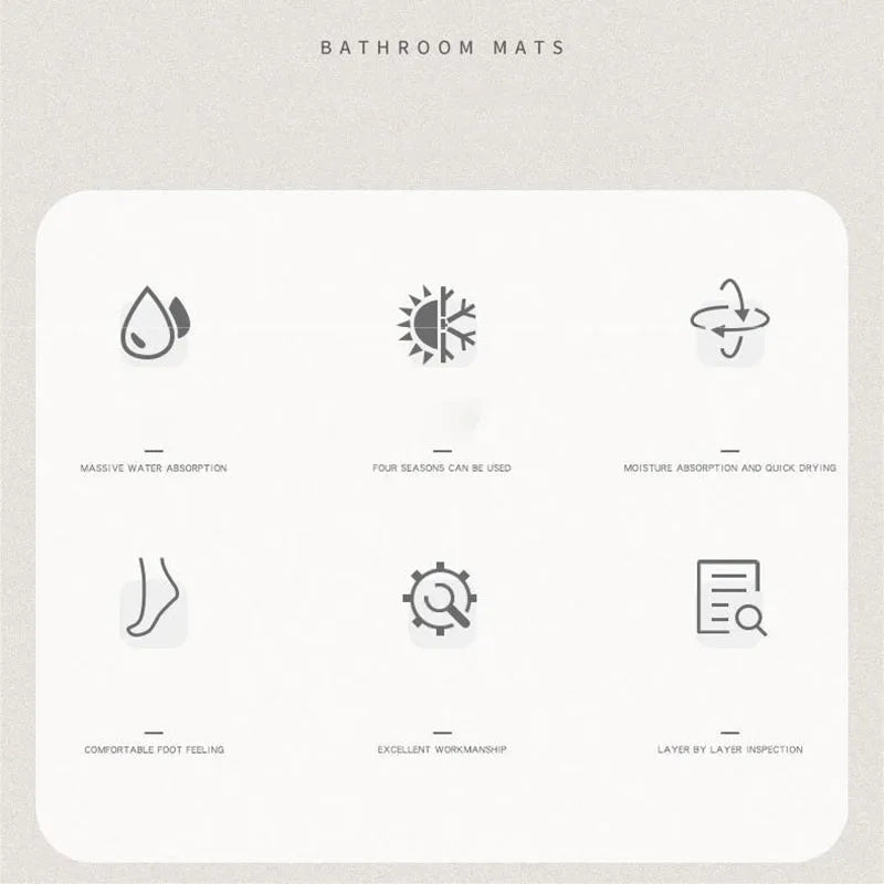 DecorBites™ Geometric Diatom Ooze Bathroom Rug Super Absorption Non-slip Quick Dry Bath Mat