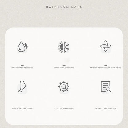 DecorBites™ Geometric Diatom Ooze Bathroom Rug Super Absorption Non-slip Quick Dry Bath Mat