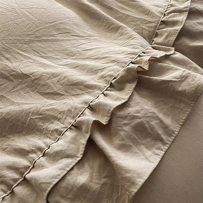 DecorBites™ Korean Princess Ruffles Bedding Set - Soft Microfiber, Duvet Cover Pillowcases - All Sizes