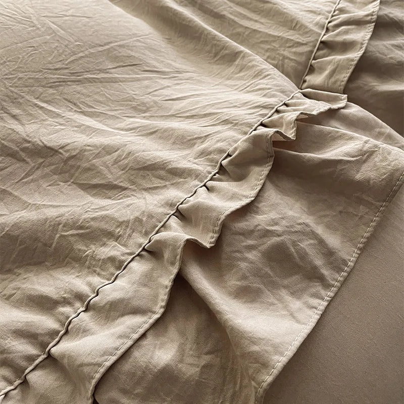 Microfiber Ruffles Bedding Set