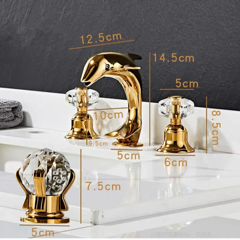 Gold Brass Dolphin Faucet