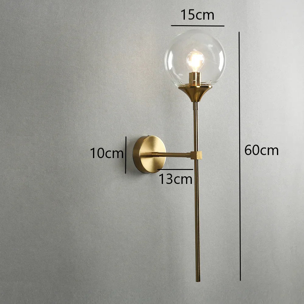 DecorBites™ Golden Glass Wall Sconces | Modern Nordic Lights for Home Decor