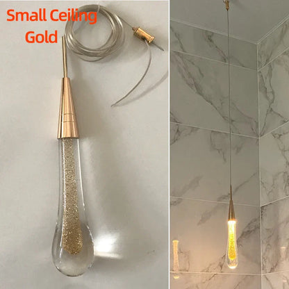 DecorBites™ Crystal Glass LED Pendant Lights - Tear Drop Design for Restaurant, Bar, Staircase