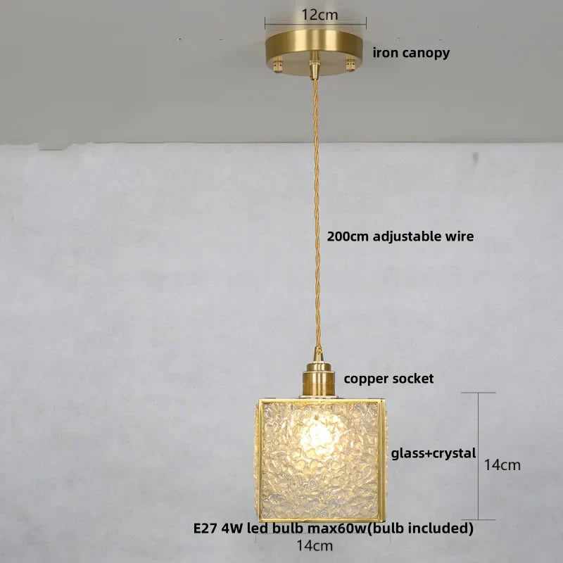 DecorBites™ Crystal Glass LED Pendant Light Fixture, Adjustable Height, Modern Luxury Design