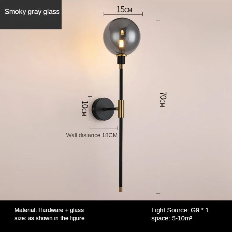 DecorBites™ Glass Ball LED Wall Light for Home Decor and Lighting Ambiance