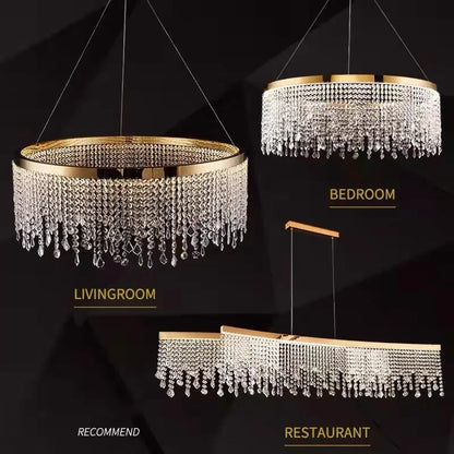 DecorBites™ Crystal Chandelier: Modern Nordic LED Pendant Lighting Fixture for Luxe Home Decor