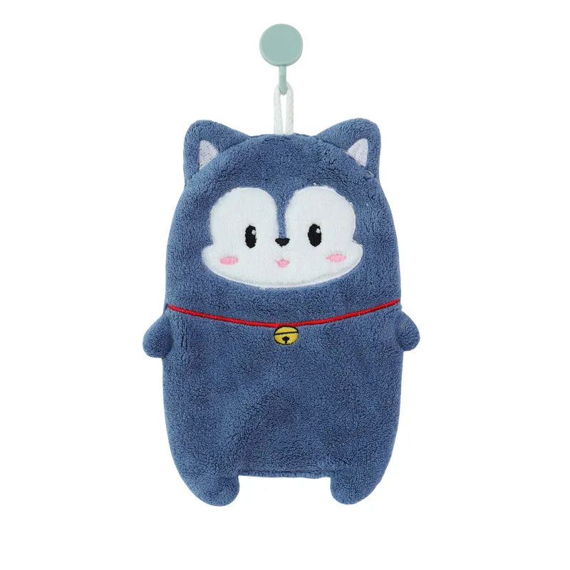 DecorBites™ Cute Cartoon Animal Hand Towel Double Layer Thickened Towel for Kids Home Kitchen