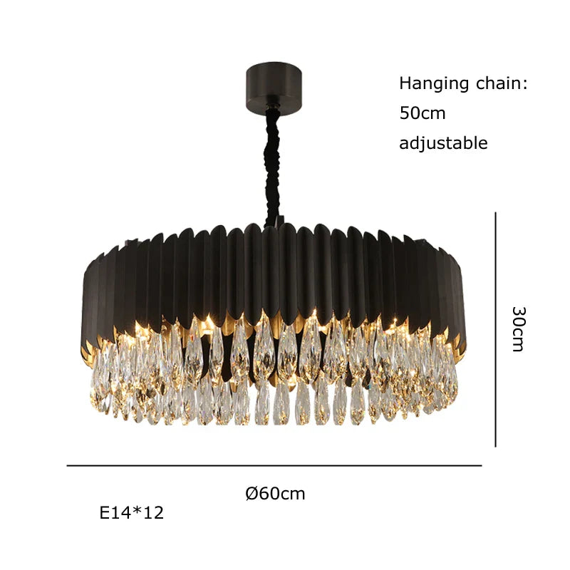 DecorBites™ Crystal Water Droplet Pendant Lights: Elegant LED Dimmable Lamps for Dining Room Foyer