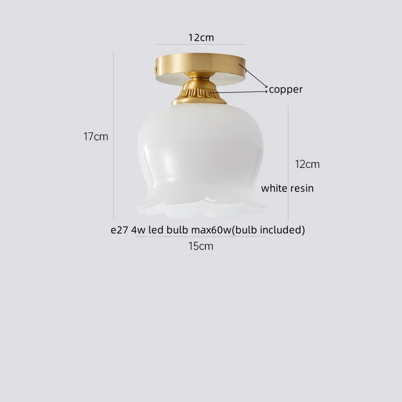 DecorBites™ Cotton Shape LED Ceiling Lamp - Cream. Nordic Style, Hallway Balcony Porch Light.