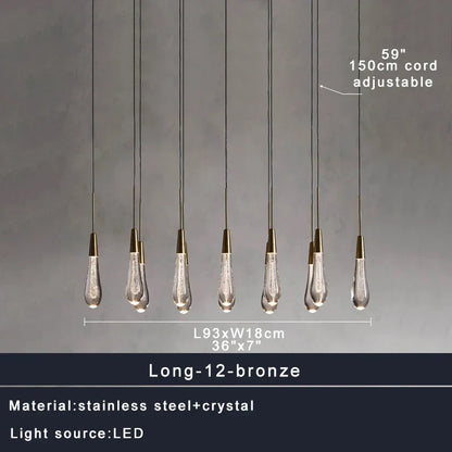 DecorBites™ Crystal Water-drop Chandelier Light Fixture - Luxury Stairwell Decor