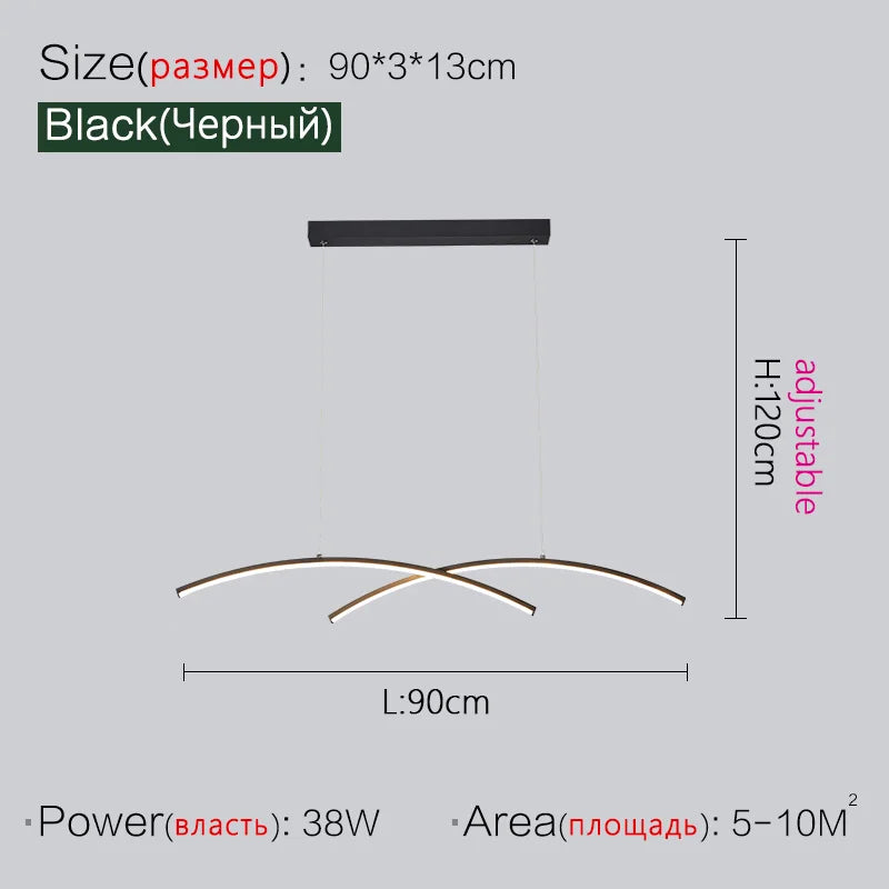 Minimalist LED Pendant Light 120cm Dimmable