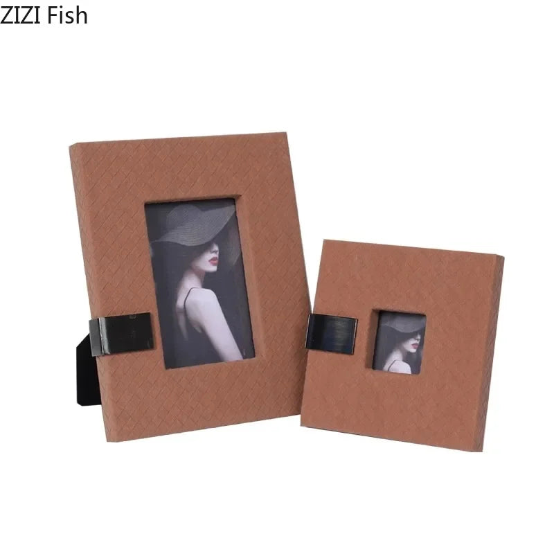 Leather Modern Photo Frame Set-A Desk Style