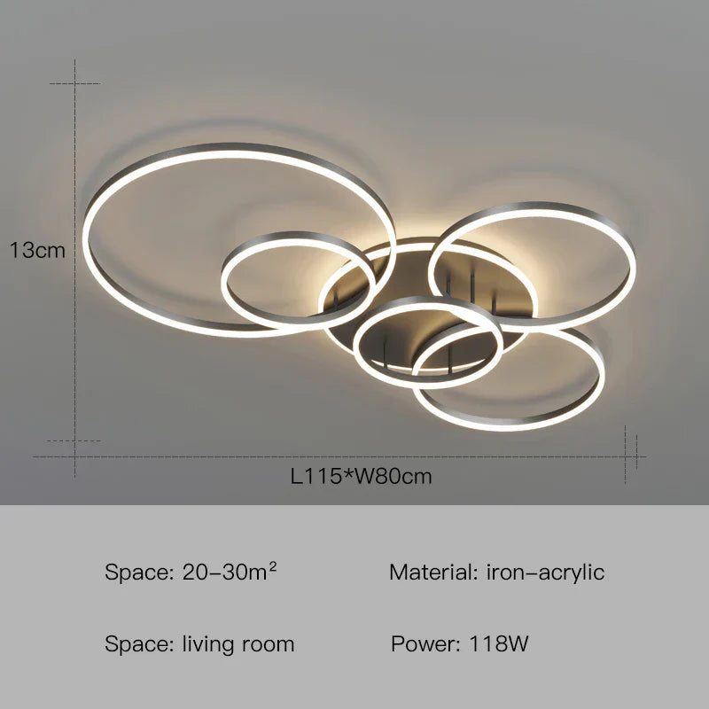 Minimalist Rings LED Pendant