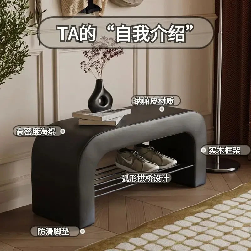 Leather Functional Seating Stool