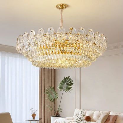 DecorBites™ Crystal Rose Chandelier for Living Room Dining Bedroom 2024 French Light Luxury