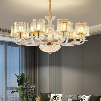 DecorBites™ Crystal Glass Pendant Lamp: Modern European Luxury for Living, Dining, Bedroom