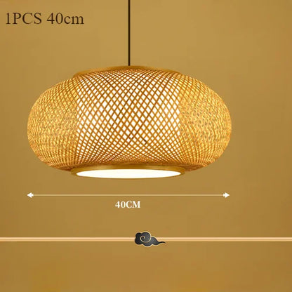 Japanese Bamboo Woven Lantern Pendant Light