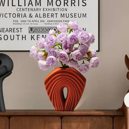DecorBites™ Geometric Folds Ceramic Flower Vase - Home Decor Handicrafts