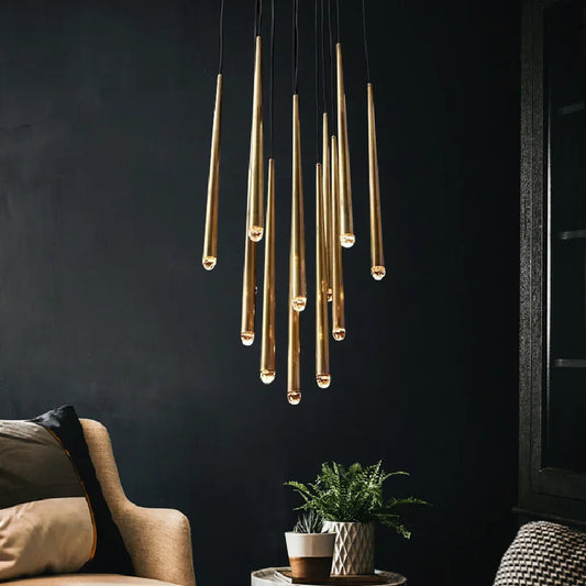 DecorBites™ Crystal LED Pendant Chandelier for Retro Villa Stairs