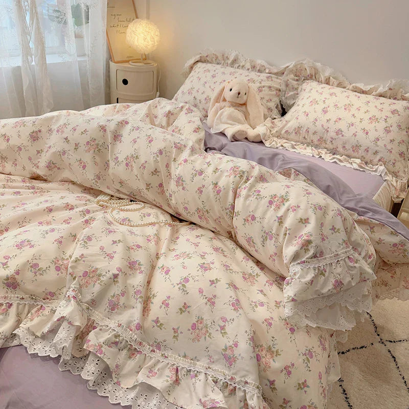 Floral Lace Cotton Bedding