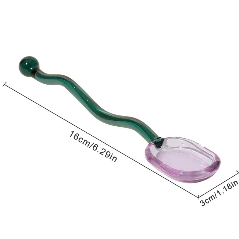DecorBites™ Glass Spoon Dessert Teaspoon Creative Coffee Spoon Set for Ice Cream