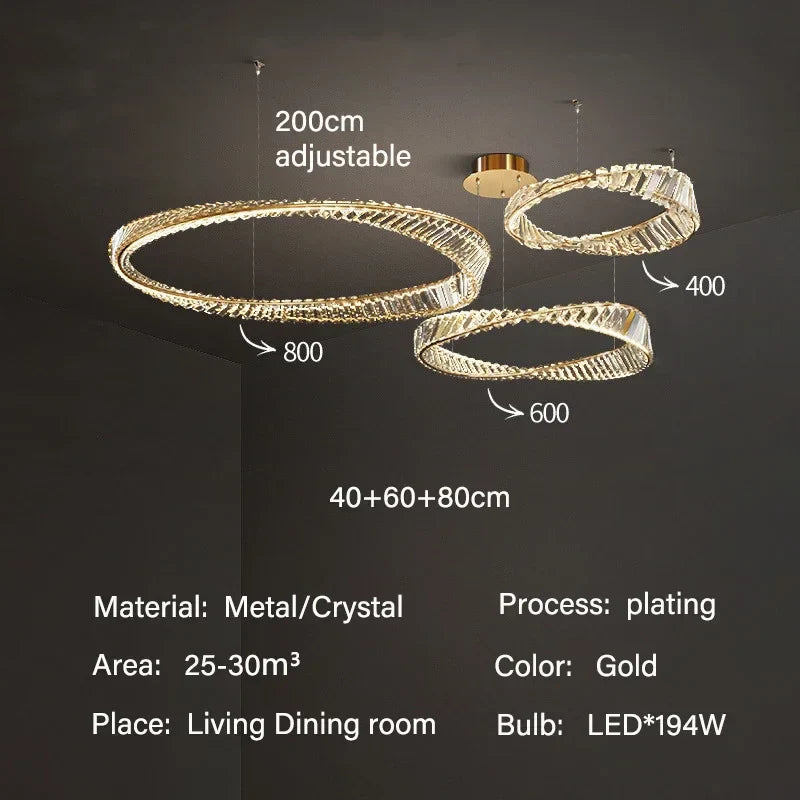 Crystal Gold Pendant Chandelier