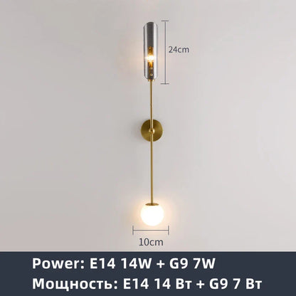 DecorBites™ Gold Metal Wall Light: Nordic Style Bedroom Bedside Lamp for Modern Living Room Decor