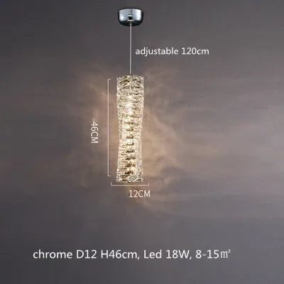 DecorBites™ Dimmable Crystal Chandelier Pendant Light for Modern Luxury Living Room.