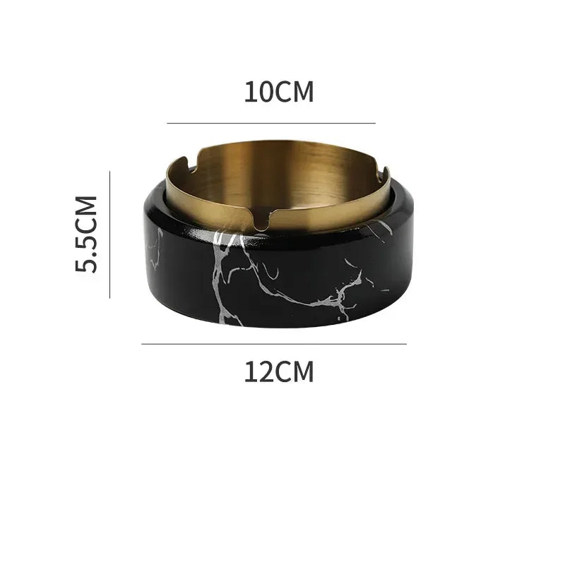 DecorBites™ Gold Plated Marble Texture Ashtray - Smoking Accessories Weed Tray