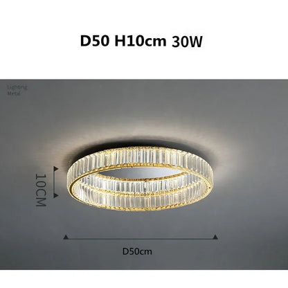 DecorBites™ Gold Steel LED Dimmable Ceiling Lights Luxury Crystal Fixture