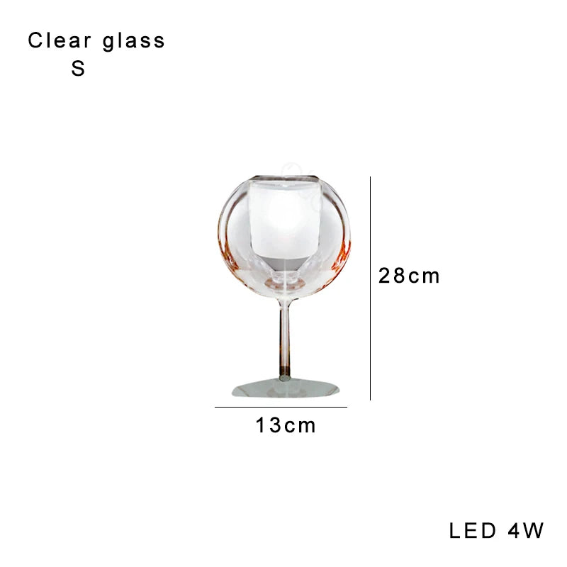 Gold Chrome Glass Table Lamp