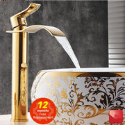 Gold White Waterfall Faucet