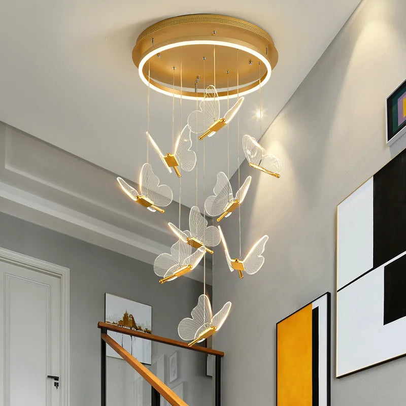 Gold LED Butterfly Pendant