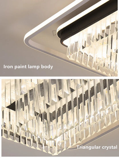 DecorBites™ Crystal Industrial Pendant Lamps Set for Modern Living Room Bedroom Kitchen Decor