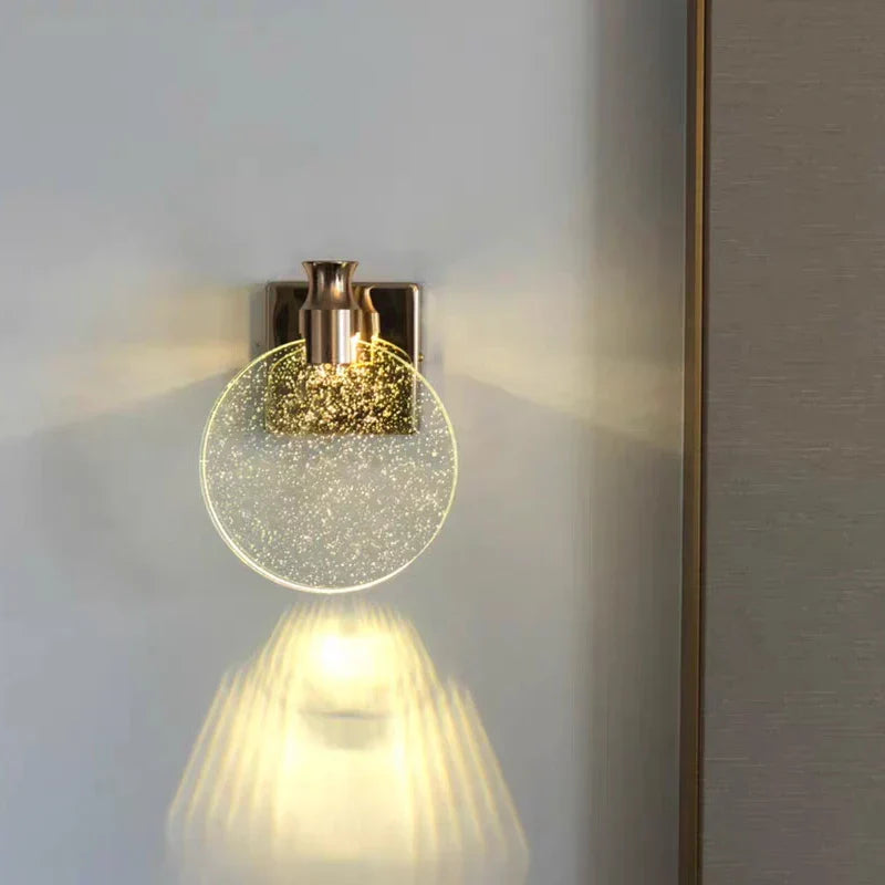Gold Crystal Wall Sconce Large 16cm Diameter