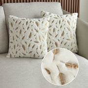 Gold Feather Velvet Pillow