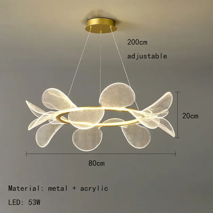 DecorBites™ LED Flower Chandelier: Luxury Acrylic Pendant for Modern Living, Bedroom & Kitchen