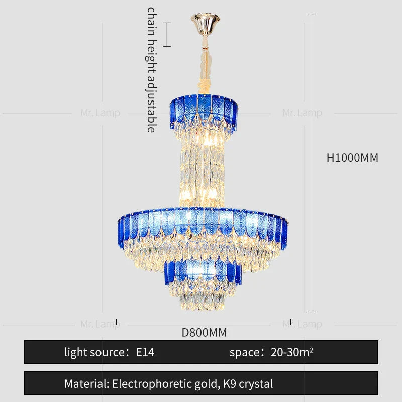 DecorBites™ Crystal Chandelier: Postmodern Multi-layer Luxury for Living Room, Hotel Lobby, and Villa
