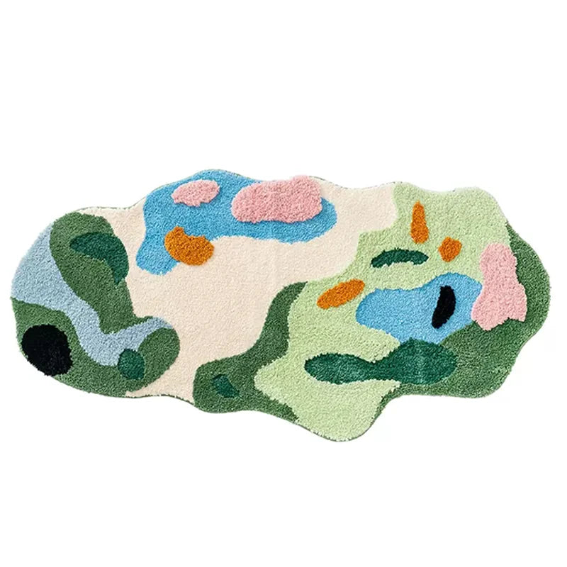 Green Irregular Moss Rug