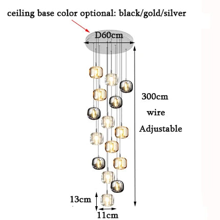 DecorBites™ Crystal LED Chandelier: Stylish Home Lighting for Living Room, Staircase & More